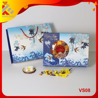 Set hộp quà đựng yến sang trọng 100g KINGBOX (2 hộp đường)