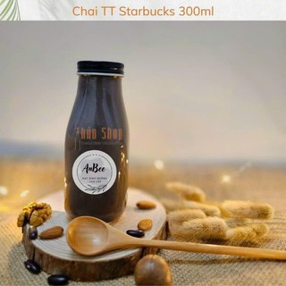Bộ 5 chai thủy tinh đựng sữa 300ml nắp thiết đen hoặc vàng
