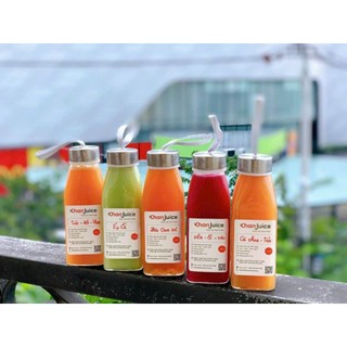 Combo 5 Chai Thủy Tinh Vuông 350ML - Chai đựng nước - Nắp dây treo