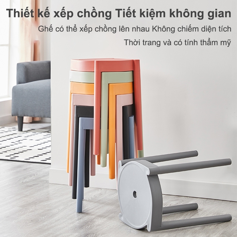 Ghế Nhựa Xếp Chồng Mặt Ghế Đôn Tròn Bằng Nhựa Pp Đúc Nguyên Khối Đẹp Size To Nhiều Màu Ghế Đẩu Nhựa Dày Dặn Xếp | BigBuy360 - bigbuy360.vn