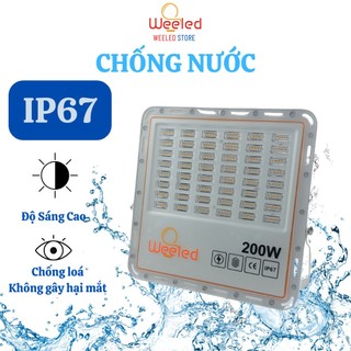 Đèn pha led ngoài trời chống nước siêu sáng,đèn led pha hắt sáng bảng hiệu ngoài trời, sân vườn 200w
