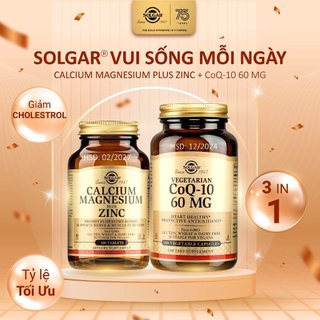 Combo sống vui mỗi ngày - viên uống solgar calcium magnesium plus zinc solgar coq10 60 mg