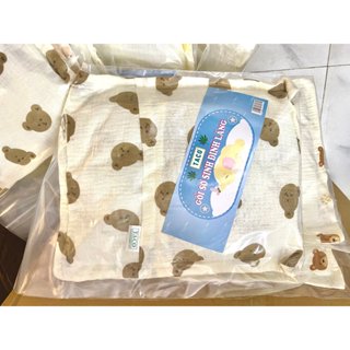  Gối đinh lăng Muslin Taco dành cho bé sơ sinh size 25x37cm giúp bé ngủ ngon giấc 
