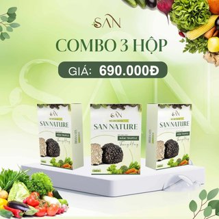 Combo 3 hộp Bột Nêm rau củ San Nature 350g, không chất điều vị tạo ngọt kết hợp nấm