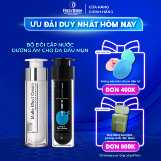 Bộ đôi serum cấp nước, kem dưỡng ẩm kiềm dầu se khít lỗ chân lông Frezyderm cho da dầu mụn