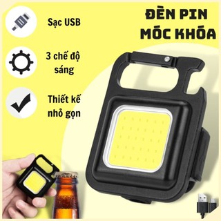 Đèn led cob mini - móc khóa đèn led đa năng sạc cổng usb tiện dụng
