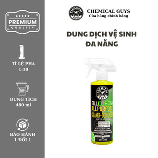 [Mẫu mới] Dung dịch vệ sinh đa năng Chemical Guys Citrus All Clean làm sạch nội thất ô tô, làm sạch dầu mỡ 478ml