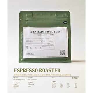 Cà phê Espresso À La Main House Blend 200gr/500gr - Cà phê rang xay dành cho pha máy Espresso