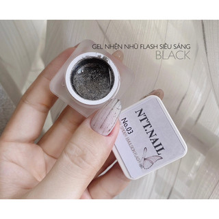 Gel nhện nhũ flash siêu sáng màu đen nhũ 03