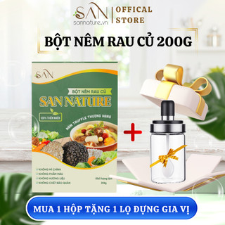 Bột nêm rau củ San Nature - Bột nêm rau củ thuần chay 200g , không chất điều vị tạo ngọt kết hợp nấm Truffle thượng hạng