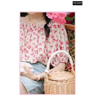 Áo lụa trễ vai xinh xắn mùa hè tk2412