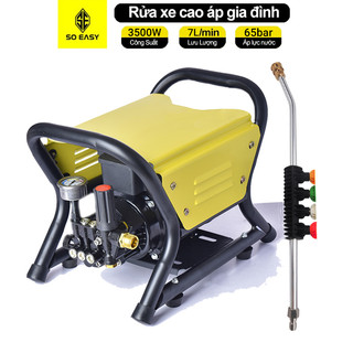 Máy rửa xe lõi toàn đồng áp lực cao, chỉnh áp, soeasy 3500w se006y, may xịt rua xe gia đình áp lực cao, dây nước 15m
