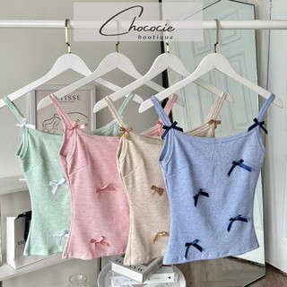 Áo hai dây đính nơ HÀNG LOẠI ĐẸP Áo hai dây ôm body đính nơ siêu xinh vải cotton siêu mát ÁO 2 dây ĐÍNH NƠ