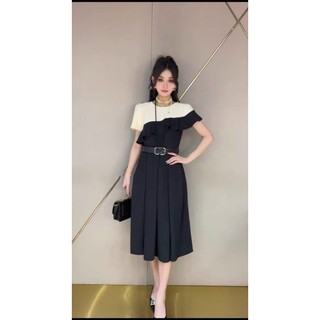 ĐẦM PHỐI BÈO KÈM BELT BIGSIZE THƠ LÊ