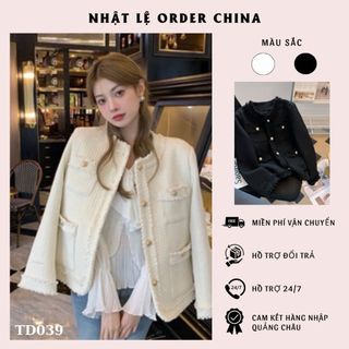  Áo khoác dạ Tweed tiểu thư túi hộp sang chảnh cho nữ mùa thu đông hàng QC cao cấp kèm ảnh thật   CÓ BIG SIZE - TD039 