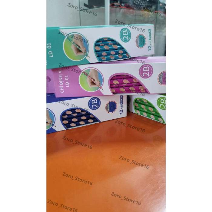Bút Chì , Chì Định Vị, Chì 2B , Bút chì Gỗ Định Vị 2B Tặng Kèm Gọt Chì , Hộp 12 Chì Gỗ Định Vị