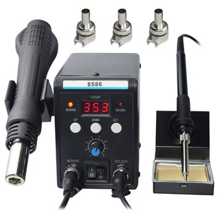 Yunyimáy khò nhiệt mỏ hàn thiếc 220v-mỏ hàn thiếc điện trạm hàn 8586 760w 2 trong 1,điều chỉnh nhiệt độ có oled hiển