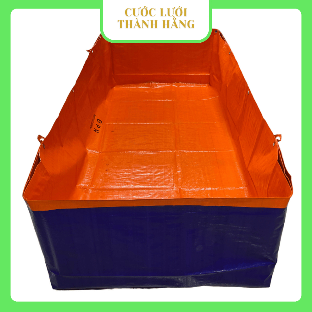 Bể bơi bạt , bể bạt nuôi lươn , nuôi ốc bể bạt Ép Nhiệt Hàn Quốc hàng 2 lớp xanh cam ( Chưa bao gồm khung )