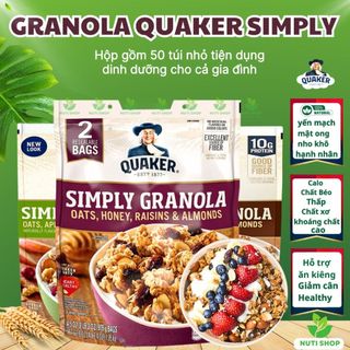 【HÀNG CHUẨN】Ngũ Cốc Ăn Kiêng Giảm Cân Quaker Simply Granola Mix Sữa Chua Trái Cây Granola Ăn Sáng Gói 978G - Mỹ
