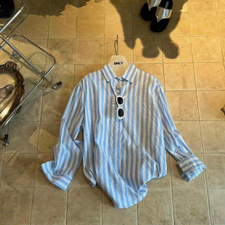 Áo somi đũi kẻ xanh - BB STORE