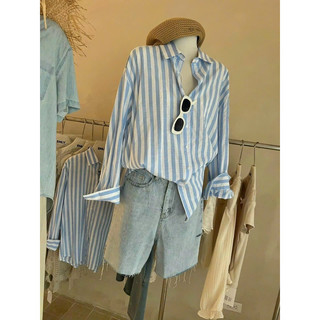 Áo somi đũi kẻ xanh - BB STORE