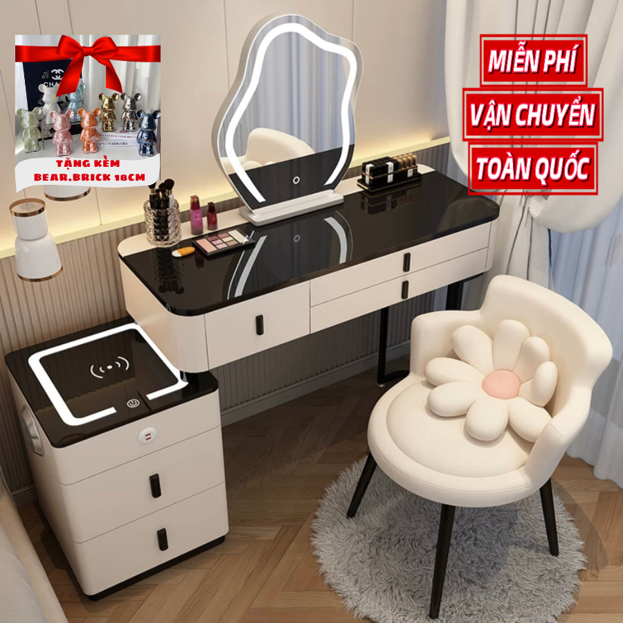[B19]Bàn trang điểm nhập khẩu, Bàn trang điểm thông minh, Bàn trang điểm có loa, có sạc, có cổng usb