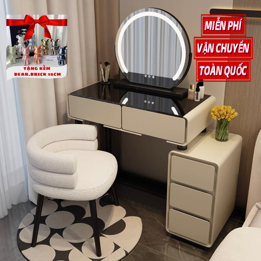 [B24]Bàn trang điểm nhập khẩu, Bàn trang điểm mini bọc da