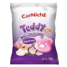  Kẹo Bông Gòn Hương Hỗn Hợp Corniche Teddy Marshmallows  Gói 70g - Tím  