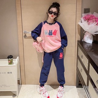 Bộ quần áo thu đông bé gái size18-52kg mẫu Meet you chất liệu nỉ. Bộ đồ dài tay bé gái, đồ bộ dài tay thu đông bé gái