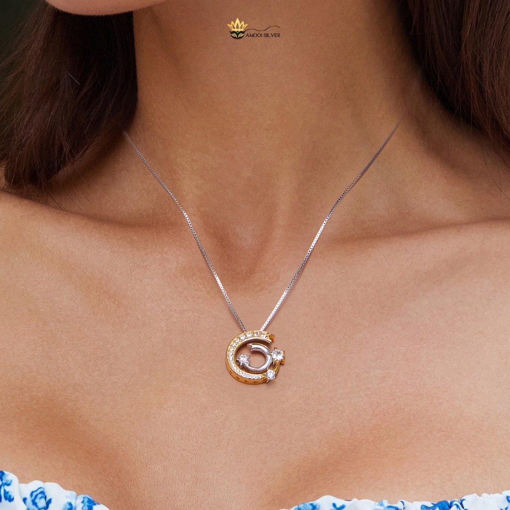 Dây chuyền bạc S925 Dây Chuyền Vũ Trụ Xoay Vòng - Amooi Silver AD350