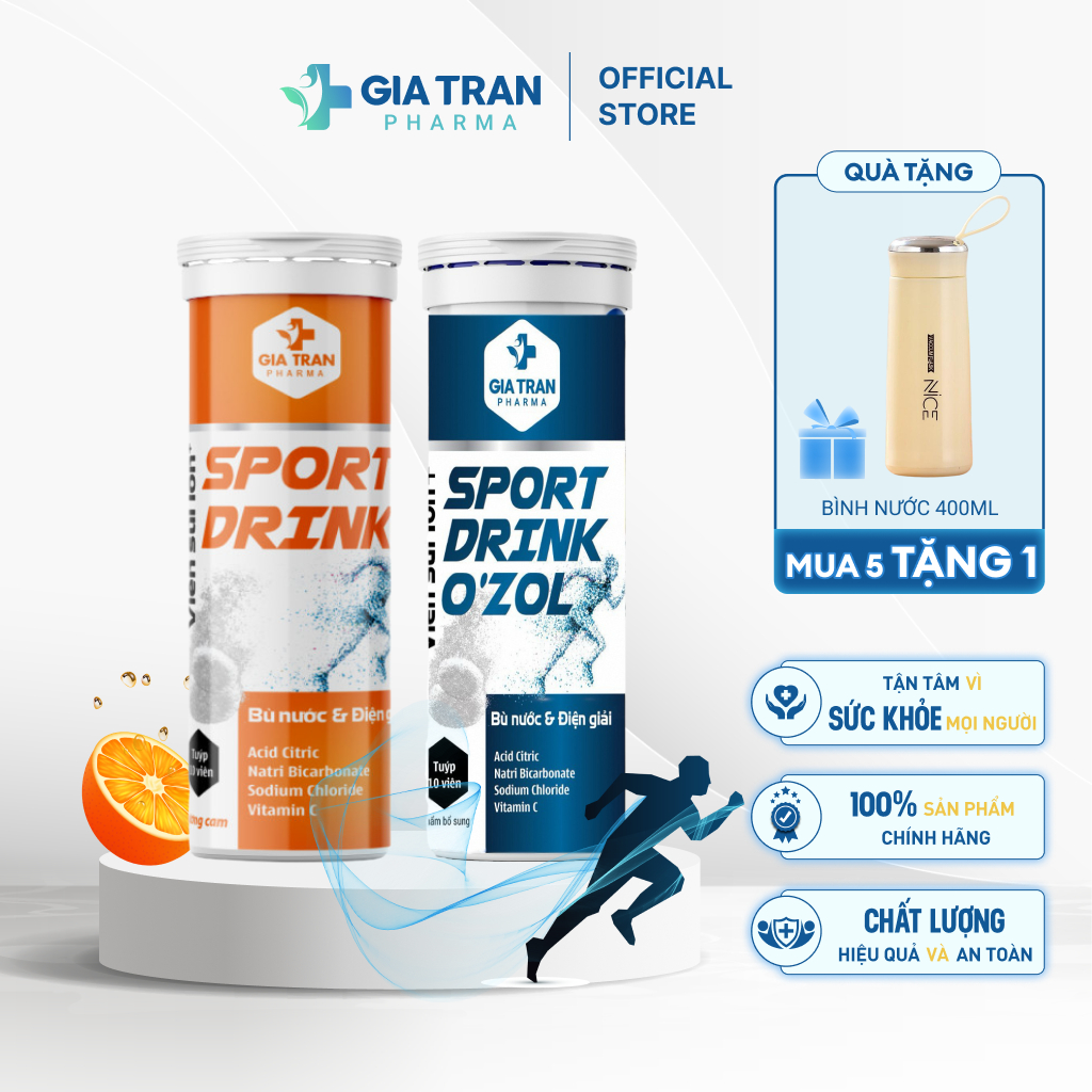 Viên sủi tăng lực Ion+ Sport Drink O'zol kèm Vitamin Acid Amin bù nước bù điện giải