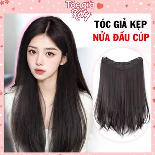 Tóc giả kẹp thẳng cúp dài 50cm Koty tóc giả nửa đầu cho nữ