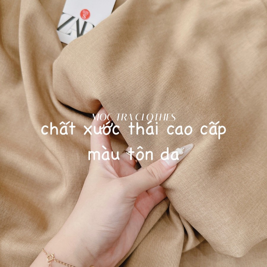 Set áo váy nâu Quảng Châu thiết kế tay hến siêu xinh, Set đồ nữ công sở vintage trẻ trung | BigBuy360 - bigbuy360.vn