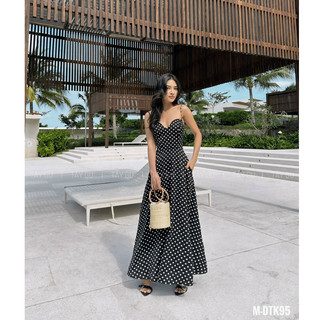 Tâygu - đầm tk maxi mùa hè chấm bi dây mảnh elianor - dtk95