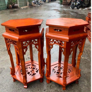 Đôn lục giác gỗ hương nhiều kích thước