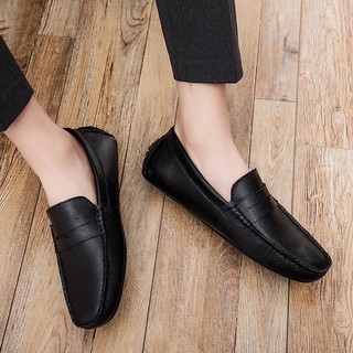 Giày lười nam công sở chất da pu bền đẹp size 38-44, giày mọi nam khâu đế chắc chắn phong cách thanh lịch