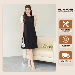Đầm Suông A Michi House Váy Xuông Công Sở Dáng Dài Đến Gối Có Bigsize 75kg V721