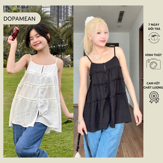 Áo kiểu hai dây phối bèo tầng - DOPAMEAN