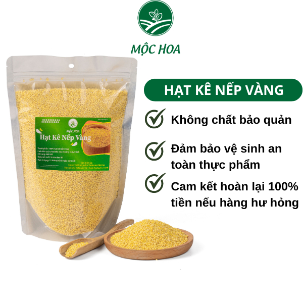 Hạt kê nếp vàng hữu cơ dẻo đã tách vỏ cho bé ăn dặm, làm sữa
