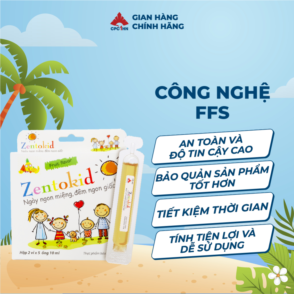 Siro Ăn Ngon ZENTOKID bé Ăn Ngon Miệng Ngủ Ngon Giấc Tiêu Hóa Tốt Hộp 10 ống