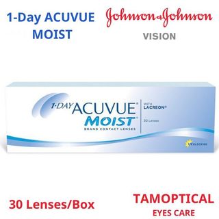 (30 Lenses) Kính áp tròng 1 ngày 1-Day ACUVUE MOIST  with LACREON by Johnson&Johnson