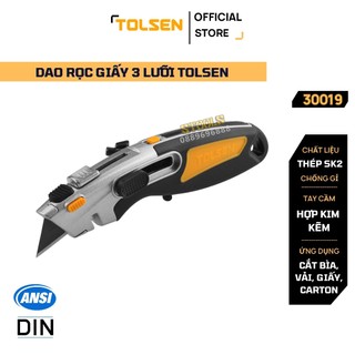 Dụng cụ rọc giấy đa năng 3 lưỡi tolsen 30019, thép sk2 chống han gỉ, cắt giấy, mica, alu, thạch cao