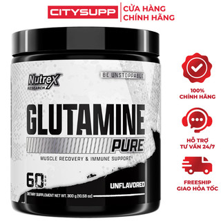 Nutrex l glutamine 300g | hỗ trợ phục hồi cơ | tinh khiết, không vị, dạng bột