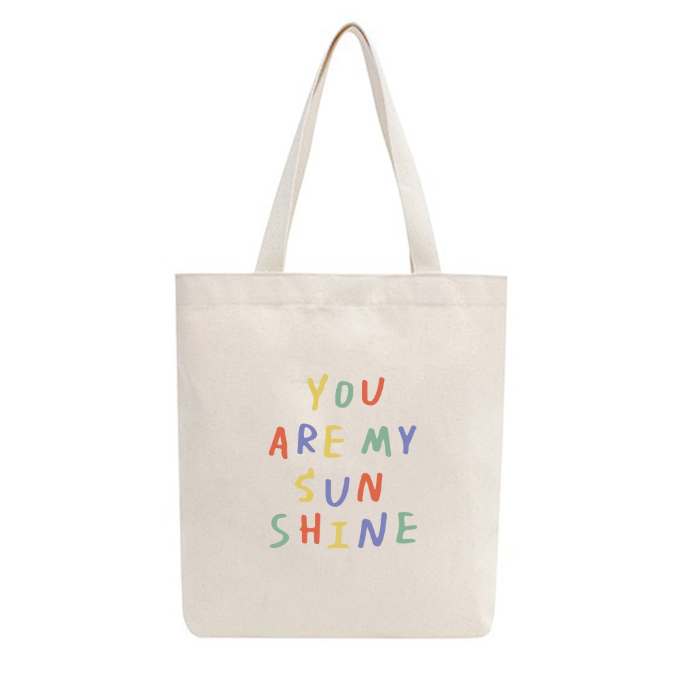 Túi Tote Vải Mộc GK Có Dây Kéo Khóa (túi con) In Hình You Are My SunShine M29 - KT 34X38cm