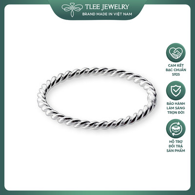 Nhẫn bạc TLEE xoắn bạc nguyên chất basic cá tính TLEE JEWELRY A0279