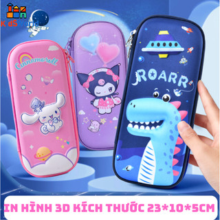 Túi đựng bút in hình 3D 2 ngăn Kuromi, Melody,Khủng Long,Phi Hành Gia,Bé Trai,Bé Gái Đồ Dùng học tập