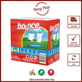Giấy thơm Bounce hộp 160 tờ lốc 320 tờ Giấy sấy thơm quần áo và làm mềm vải, hạn chế tĩnh điện