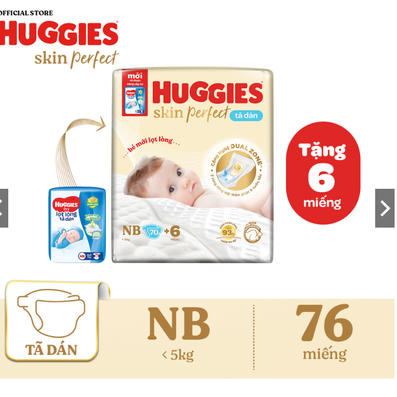Bỉm/Tã dán sơ sinh Huggies cho bé