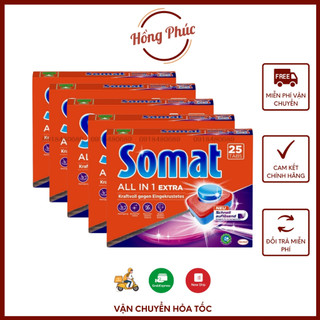 Combo 5 hộp viên rửa chén Somat siêu rẻ 25 viên/hộp