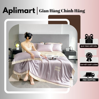 Bộ Chăn Ga Gối Lụa Thái Phi Bóng Chăn Chần Dream City Full Set 4 Món Hàng Cao Cấp